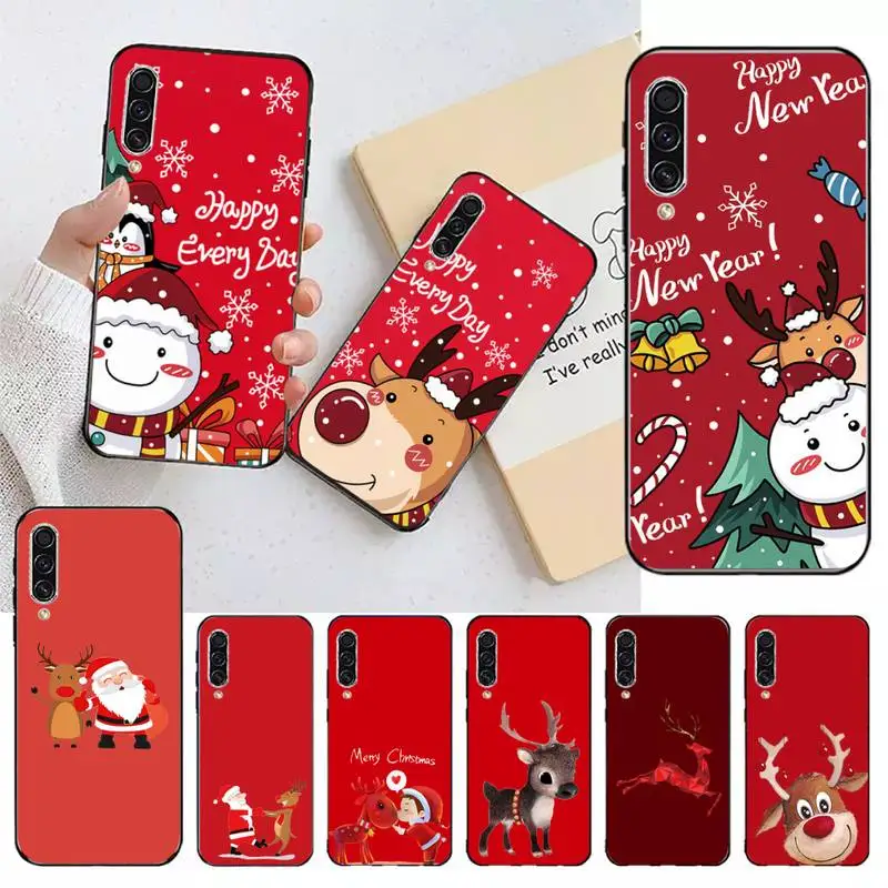 

Cartoon Merry Christmas Elk happy Phone Case For Samsung galaxy A S note 10 12 20 32 40 50 51 52 70 71 72 21 fe s ultra plus