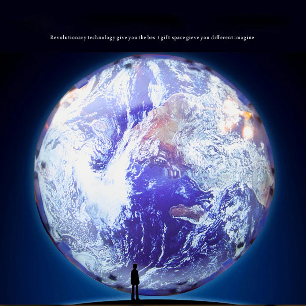 Звездная земля ночные огни романтическая вращающаяся звезда море проекционная