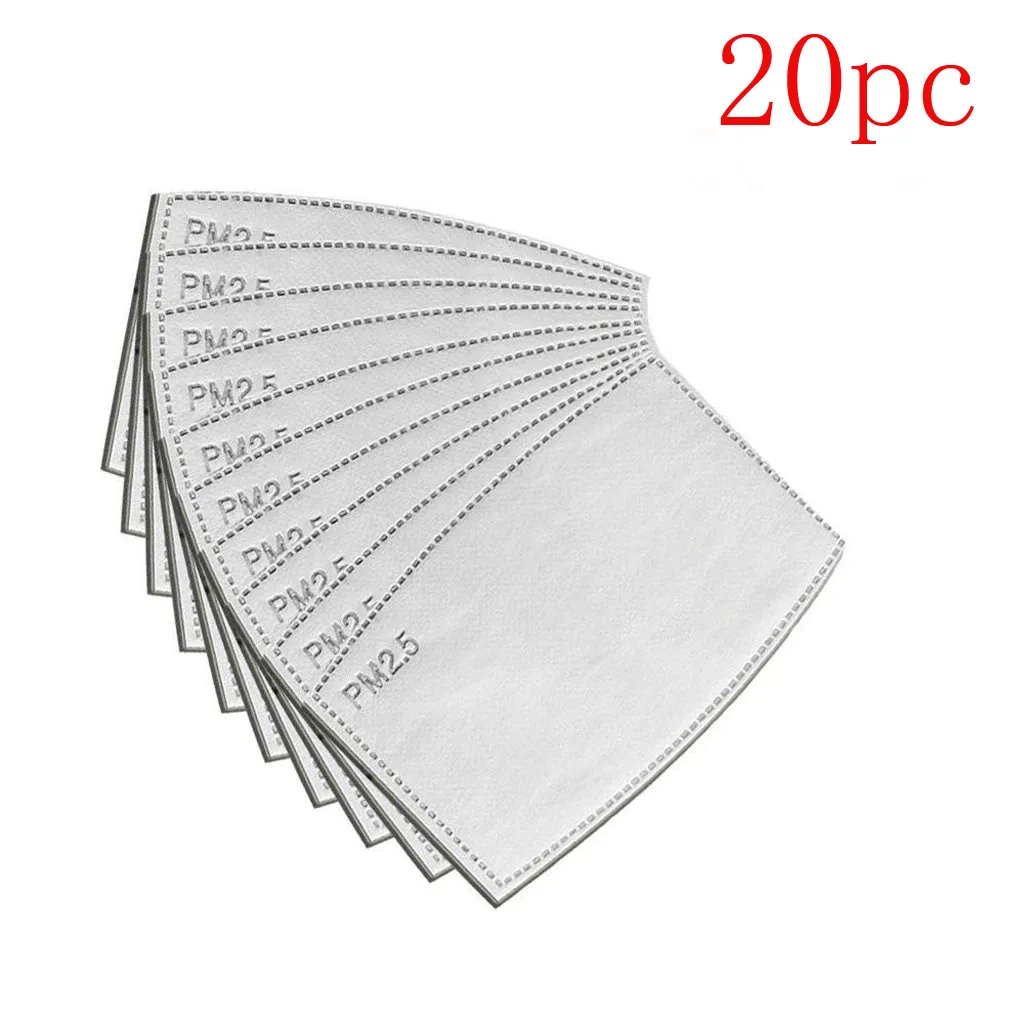 

100 pcs Mask Gasket Face Mask Filter Pad Activated Carbon Breathing Filters PM 2.5 5 Layers Disposable Masks Filter mascarillas