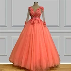 Оранжевые вечерние платья с бисером, бальное платье для выпускного вечера в стиле Саудовской Аравии, вечерние женские платья ручной работы в Дубае на Ближний Восток, 2021