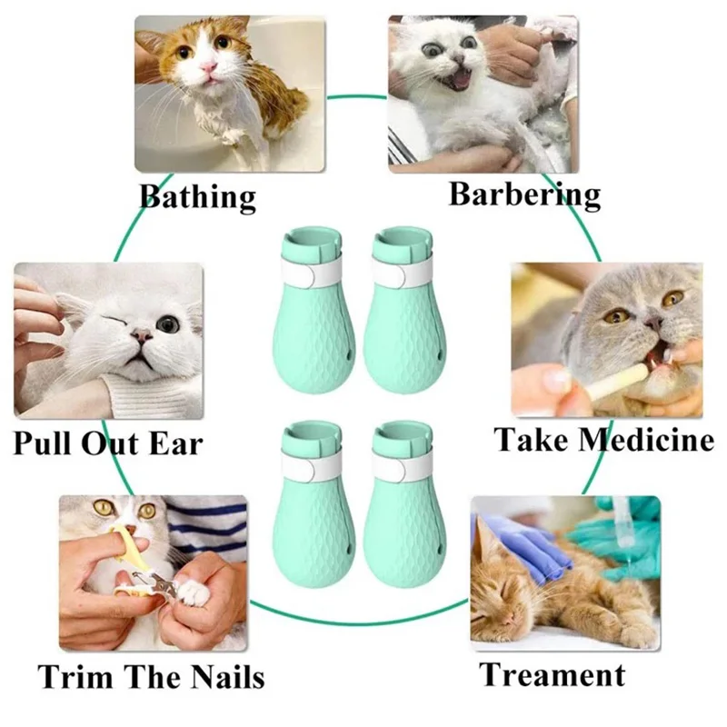 4 шт. защита для мытья лап кошки ванной мягкая Регулируемая силиконовая