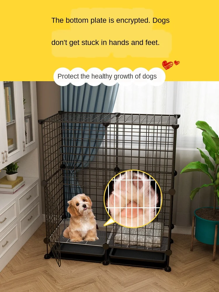 

Solid dog cage thickened floor indoor medium with toilet dog pet fence teddy dog rabbit small dog dog dog cage cat cage