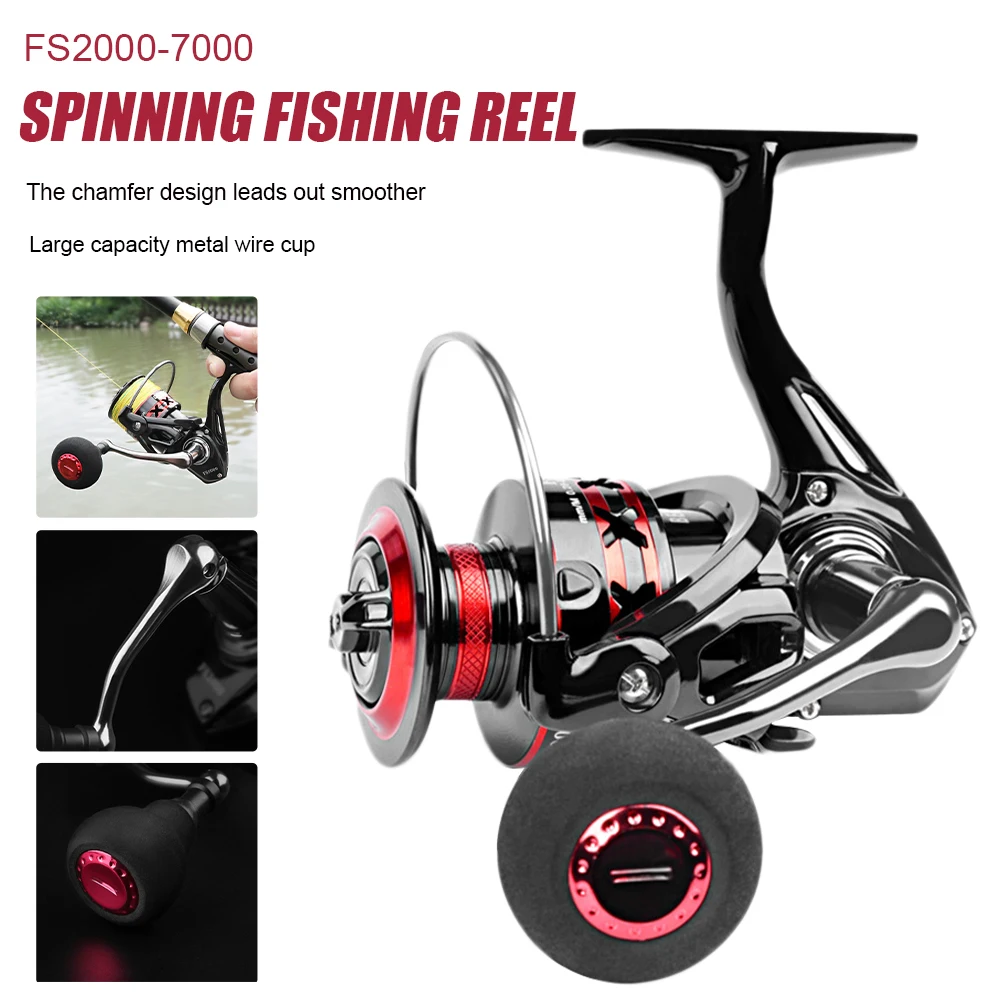 

2021 New Fishing Reels FS2000-7000 Drag 12KG Metal Spool Spinning Reel Saltwater Reel for Carp Reel Fishing Accessories Pesca