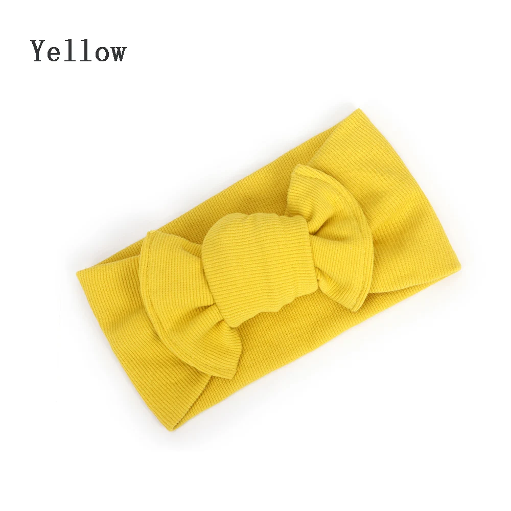 C-yellow Малыш Девочки Малыш бант резинка эластичная повязка на голову милый 3D цветок Эластичный Тюрбан цветок повязка на голову Принцесса аксессуары для волос - Цвет: C-yellow