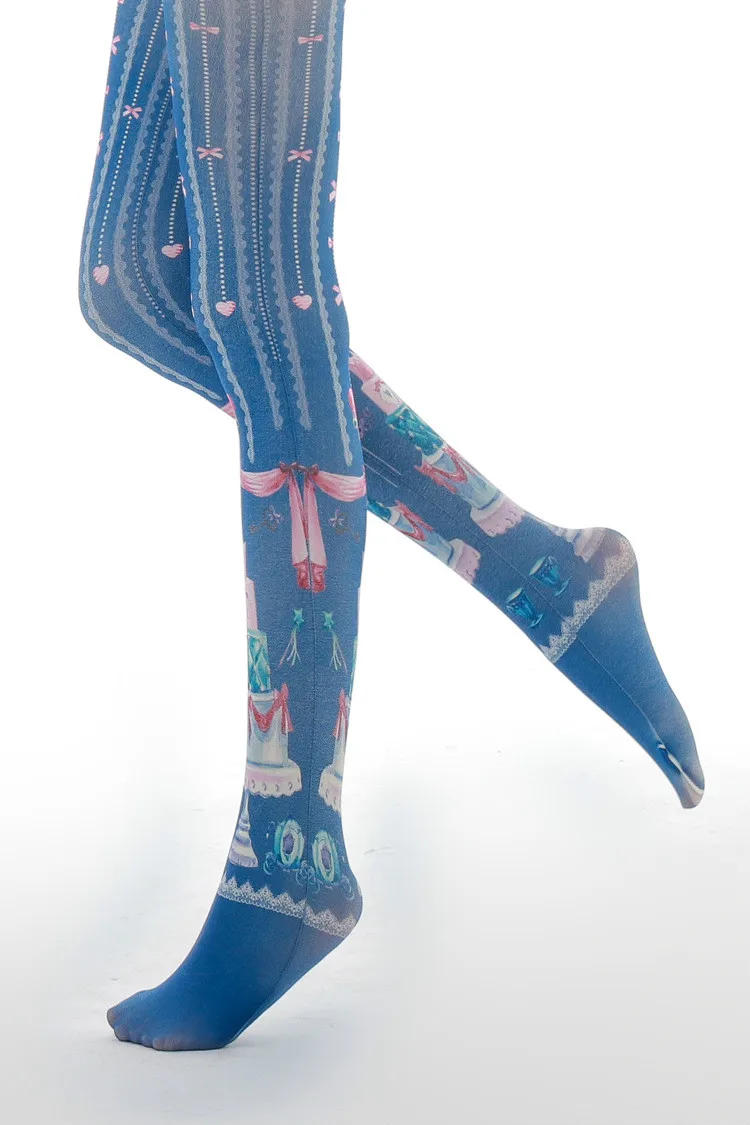 Женские танцевальные носки с принтом торта|Колготки| |