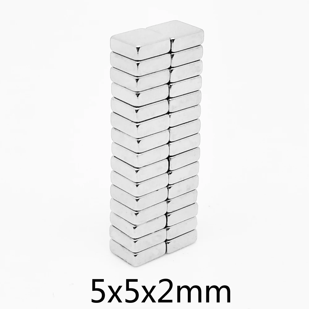 20/50/100/200/500/1000PCS 5x5x2 Small Block Search Magnet Strong N35 Quadrate Rare Earth Neodymium Magnets Sheet  5*5*2  5x5x2mm