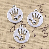 15pcs charms maternal love mother palm baby hand 23x20mm antique silver color pendants diy craft making handmade tibetan jewelry
