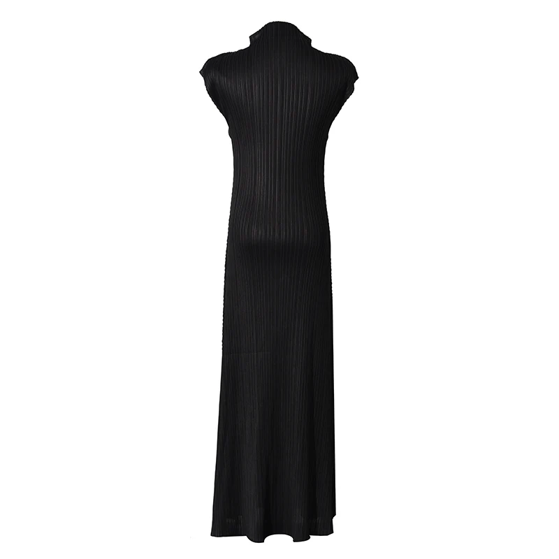 

LANMREM 2021 New Fashion Casual Temperament Woman Loose Plus Pleated Solid Color Short-sleeved Long Dress TC178