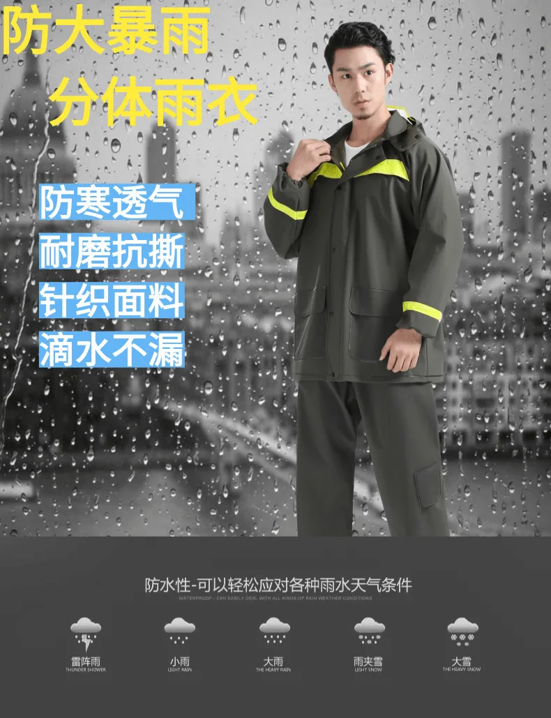 

Fishing Hiking Outdoors Adult Raincoat Pants Waterproof Motorcycle Poncho Men Rain Coat Jacket Impermeables Rain Gear BW50YY