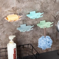 adhesive soap rack holder case shower hand shape drain hanging box helps to save space bathroom soap dishes with hook