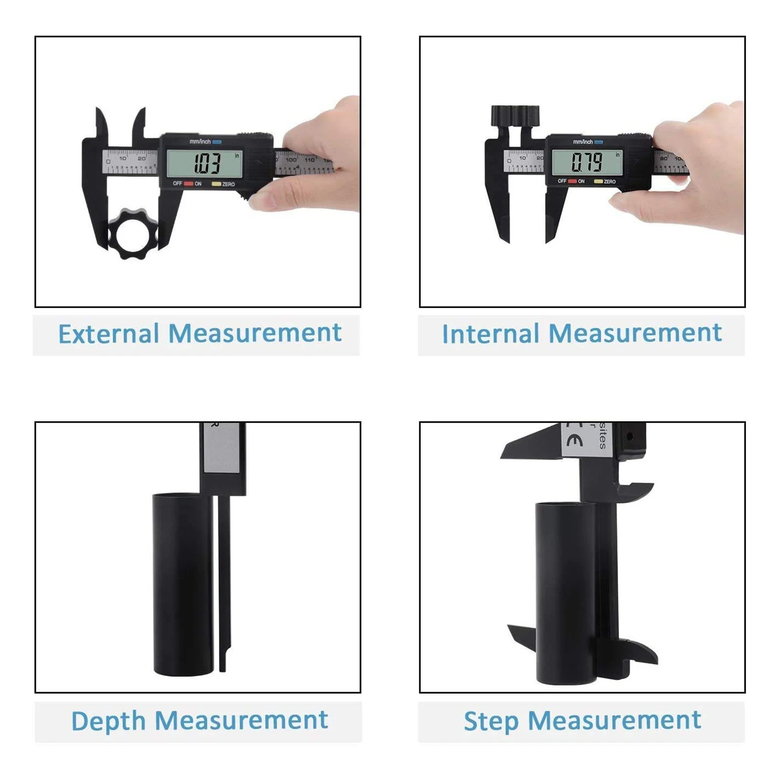 

Digital Caliper 0-6 inch Accuracy Gauge Electronic Micrometer Vernier Caliper Measuring Tool with Large Screen