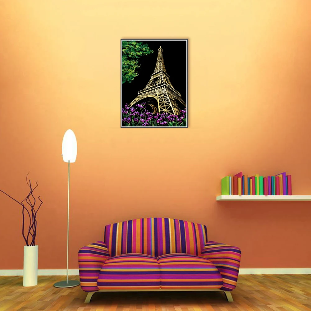 

Color Tower Scratch Painting Stress Relief Toys Scraping Drawing Paper Kids Adults Scratch Painting Drawing Art Toy Gift