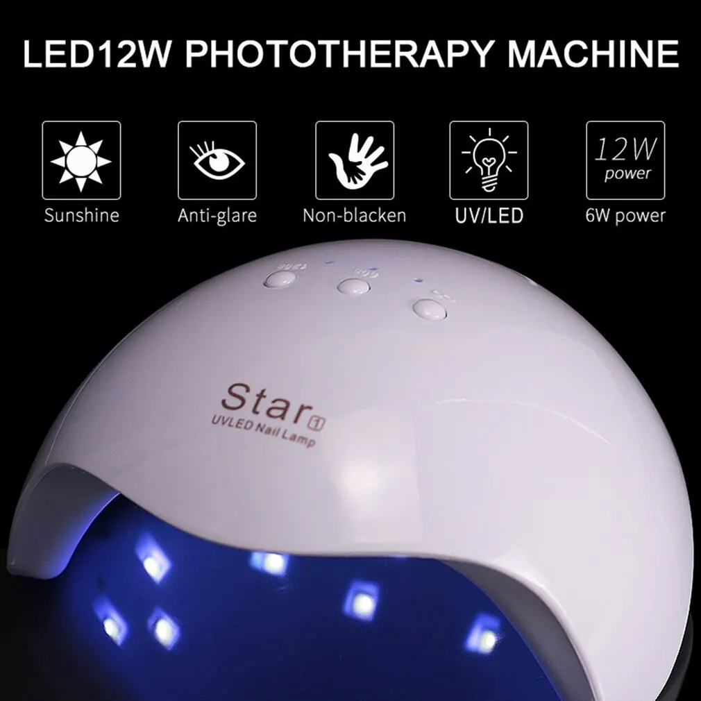 

36W Nail Dryer Machine UV LED Lamp Portable Micro USB Cable Home Use UV Gel Varnish Dryer 12 LEDS Lamp Nail Art Tools