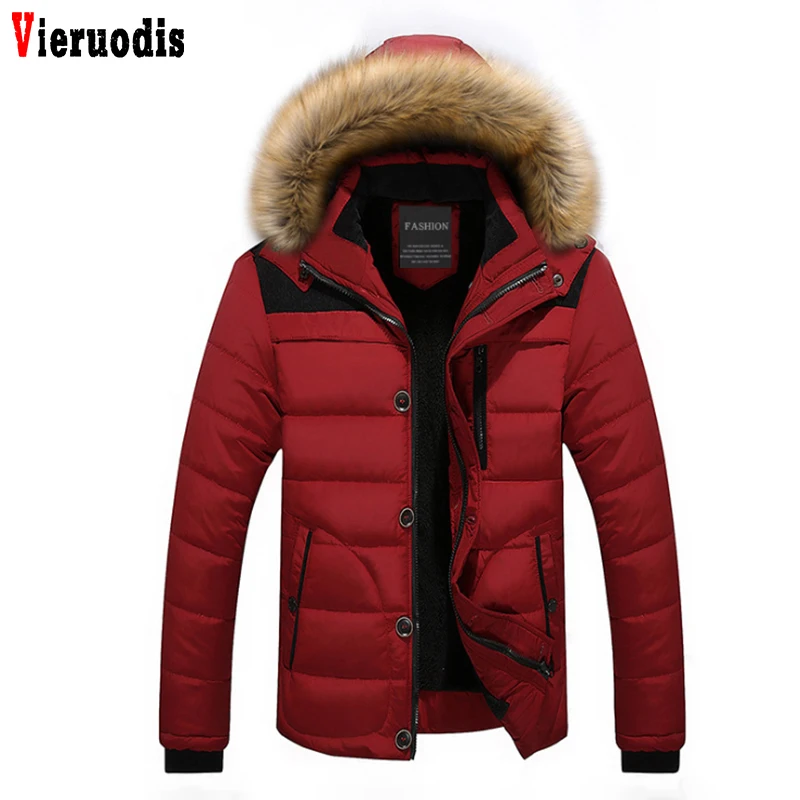 Мужская повседневная приталенная парка с капюшоном теплая Толстая