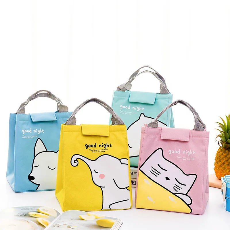 

Fresh Cooler Bags Waterproof Portable Thermal Oxford Lunch Bags Cartoon Kids Convenient Lunch Box Tote Picnic Food Organizer