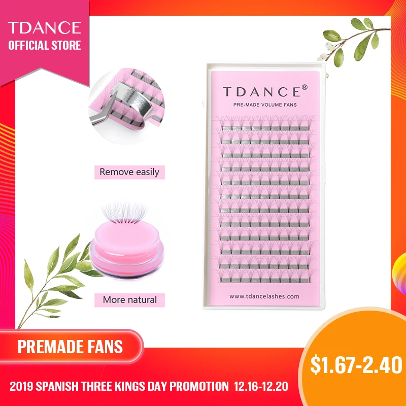 TDANCE Premade fans 3D 4D 5D 6D 7D русские объемные ресницы для наращивания накладные норковые ресницы для наращивания 0,07 0,10 мм толщина ресниц