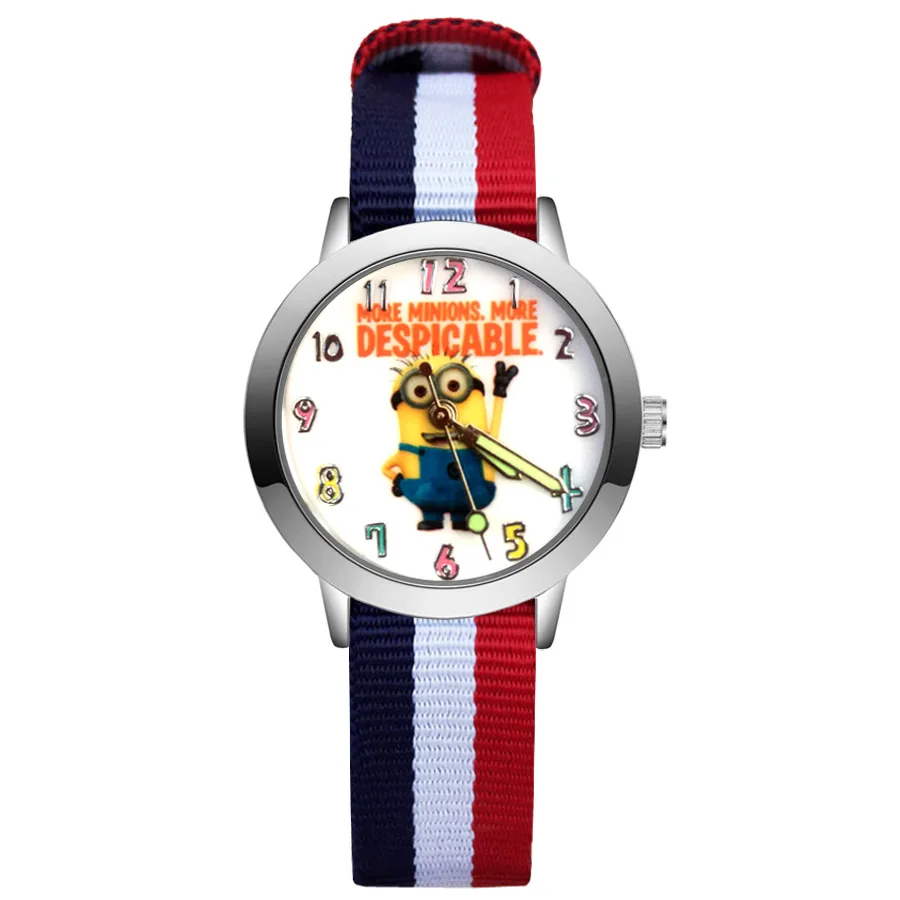 

Children's Cute Cartoon Style Student Boy Girl Leather Nylon Steel Strap Quartz Wrist Watches JA183