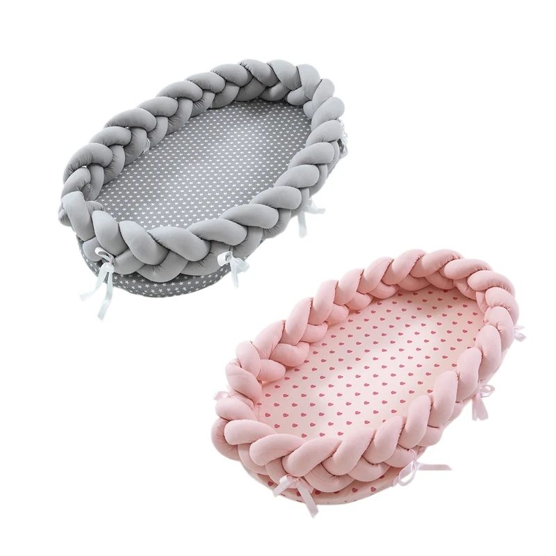 

Portable Newborn Sleeper Bed Woven Removable Cotton Protection Nest Pad Baby Uterine Bionic Crib Travel Bed