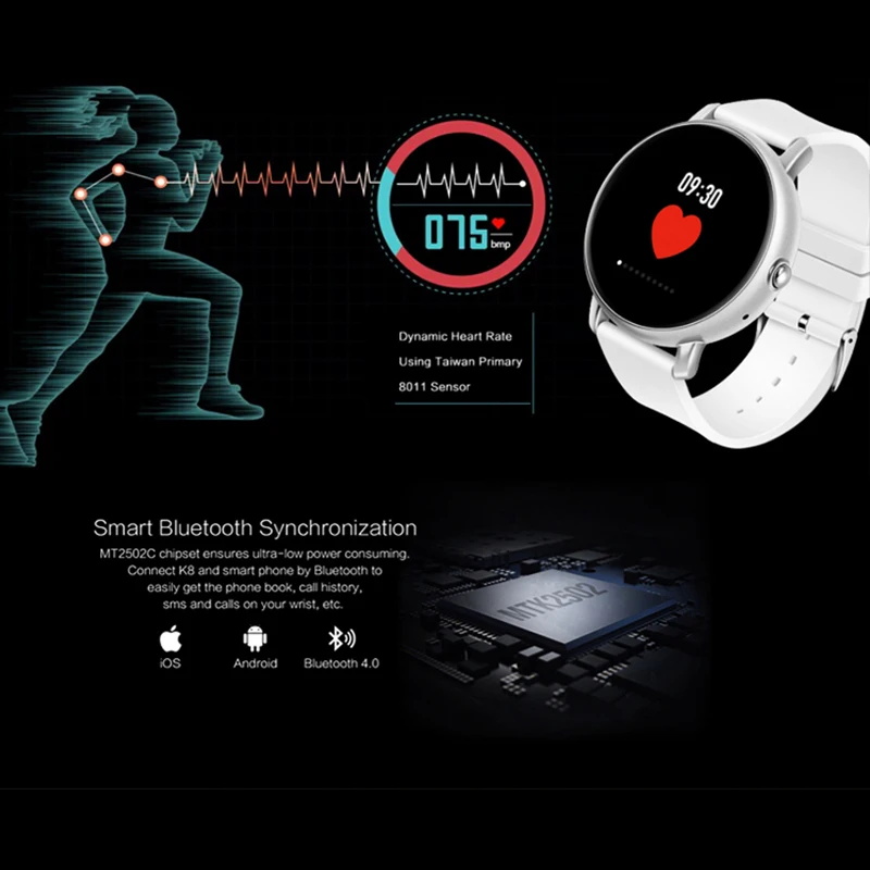 Captain HF Умные Часы Смарт Bluetooth Фитнес Трекер Влагозащищенный IP67 Аккумулятор 300мАч