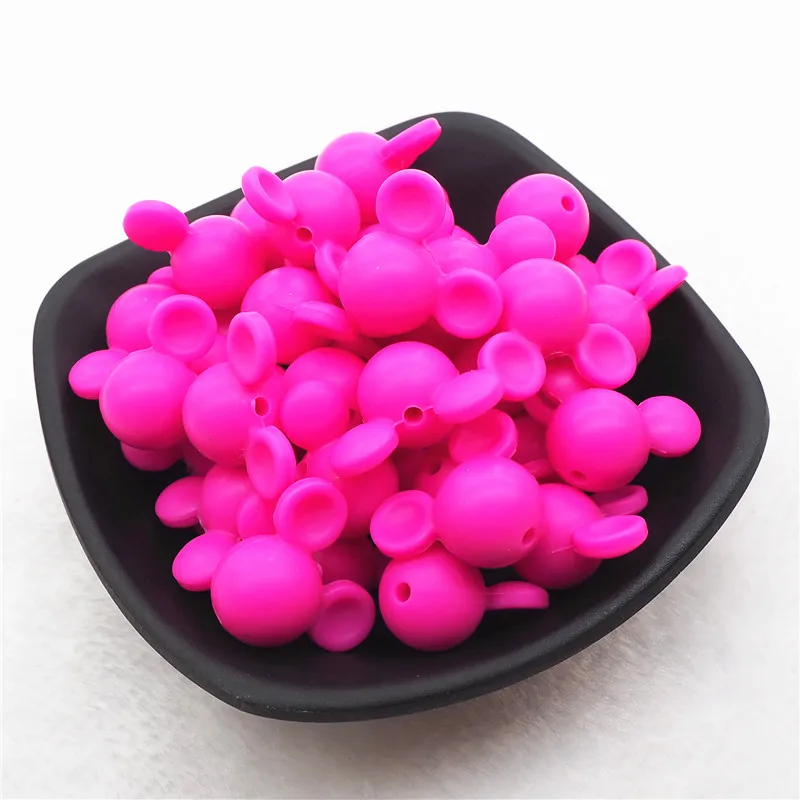 Fuchsia Chenkai 10 шт. BPA Free силиконовый галстук-бабочка Прорезыватель для зубов бусины DIY Baby Shower Прорезыватель для зубов Монтессори Сенсорная игрушка бант-узел Аксессуары - Цвет: Fuchsia