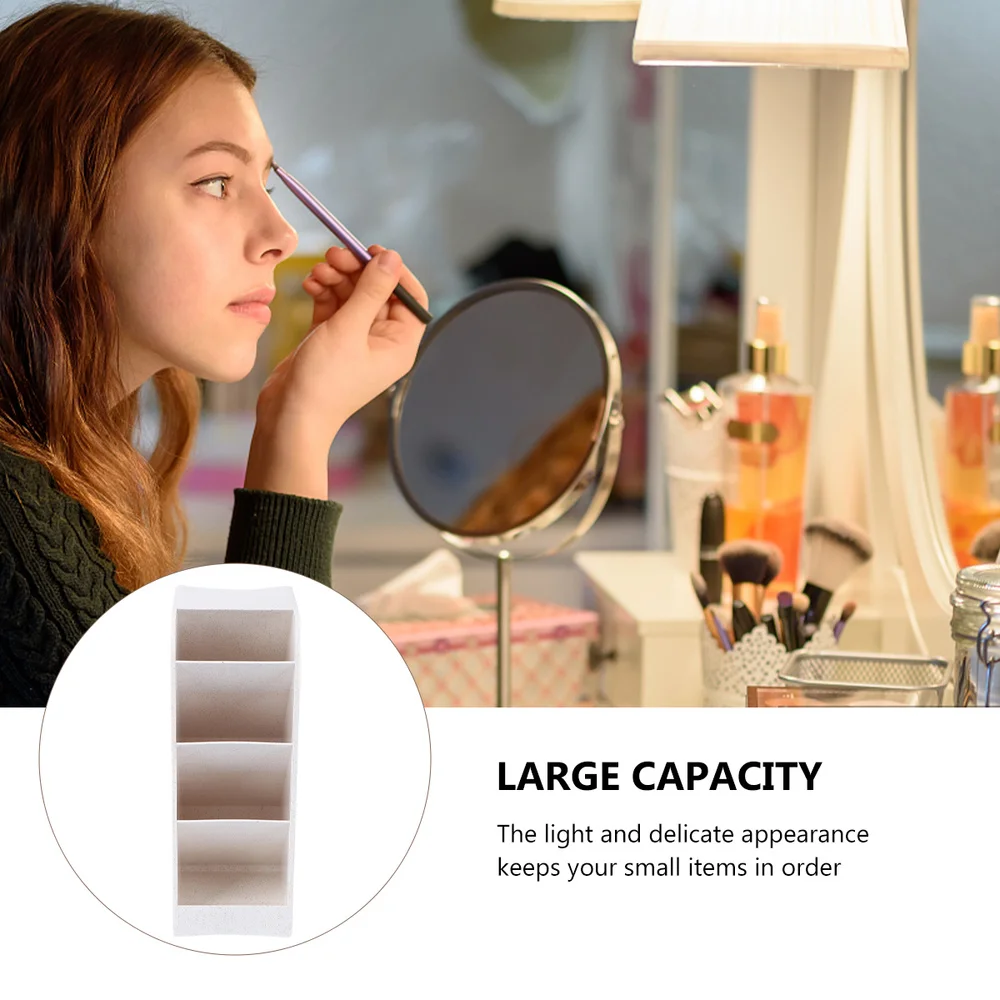 

5Pcs Lip Gloss Storage Cases Four Grid Oblique Pen Holder Desktop Storage Bucket