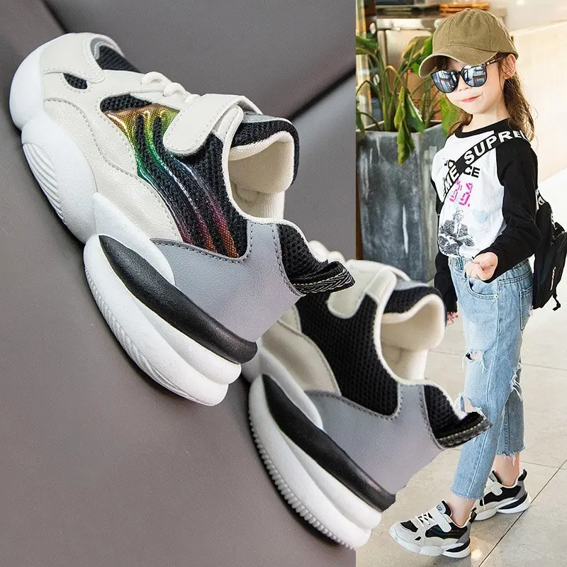 

Boys Girls Casual Shoes Autumn Children Mesh Sneaker Breathable Outdoor Student Sports Shoes Soft Bottom Non-slip Kids Shoes