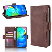 leather phone case for motorola moto g8 power one hyper back cover flip card wallet with stand retro coque
