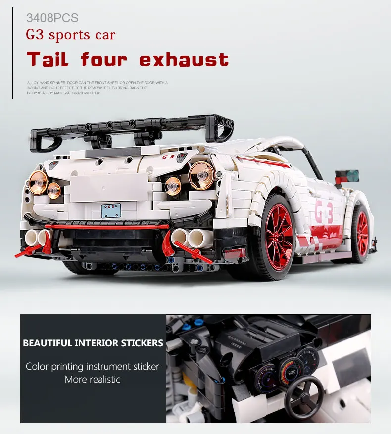 Креативная серия Moc Technic Ниссан GTR GT3 скоростной гоночный спортивный автомобиль набор автомобилей строительные блоки кирпичи модель игрушки 25326