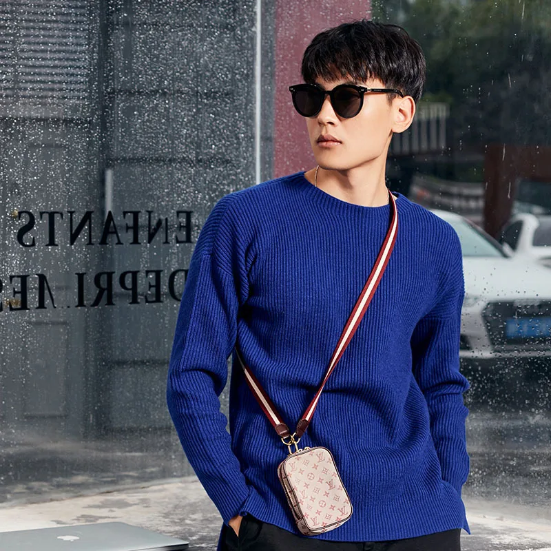 

Men Brand Solid Cotton Sweater 2021 Autumn Fashion Casual Pullovers Mens O-Neck Warm 100% Cotton Knit Sweaters Coat Top Quanlity