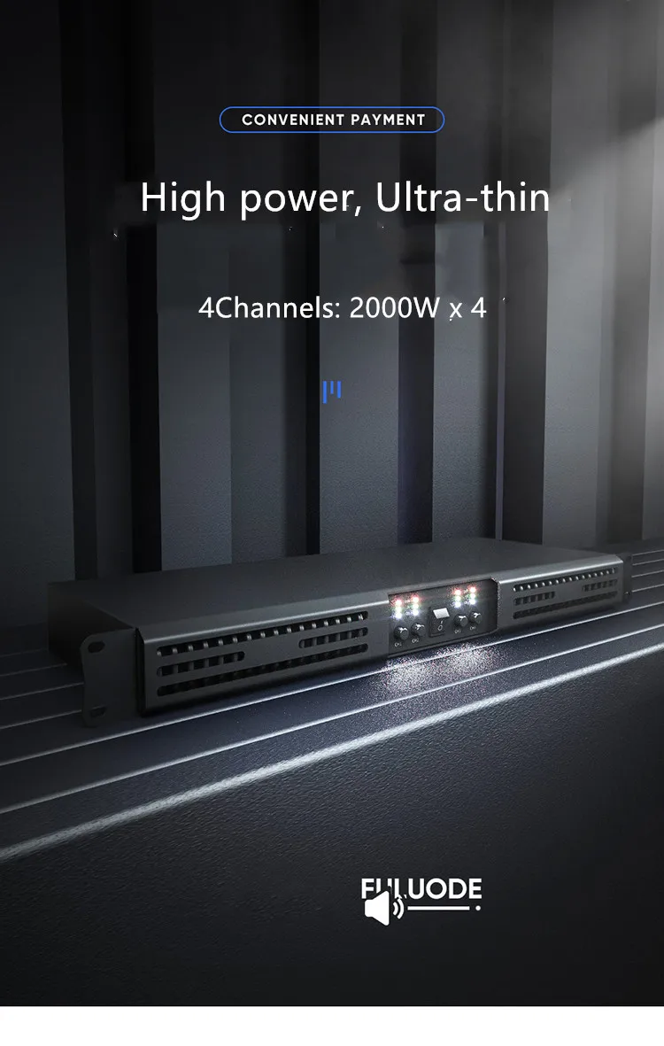 

H4 professional power amplifier pure switching power supply digital super power four channel stage performance 2000W*4