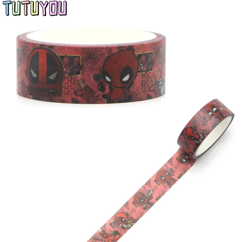 PC296 Дэдпул милый мультфильм васи лента DIY Scrapbooking этикетка Маскировочная лента канцелярский подарок для студента