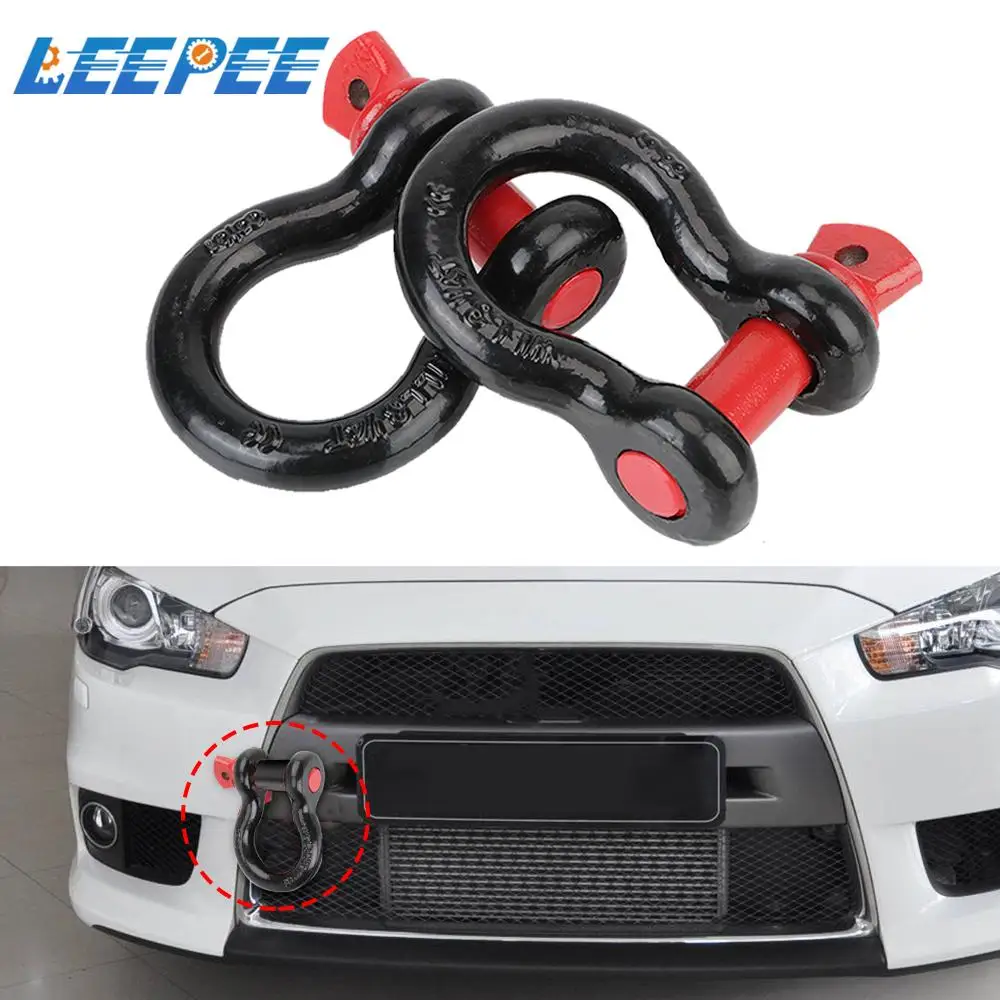 

Towing Rope Buckles 12T 19.5T 45# Heavy Duty Tow Hook D Ring Shackle Vault For Off Road Trailer Car Emergency Recovery 2pcs