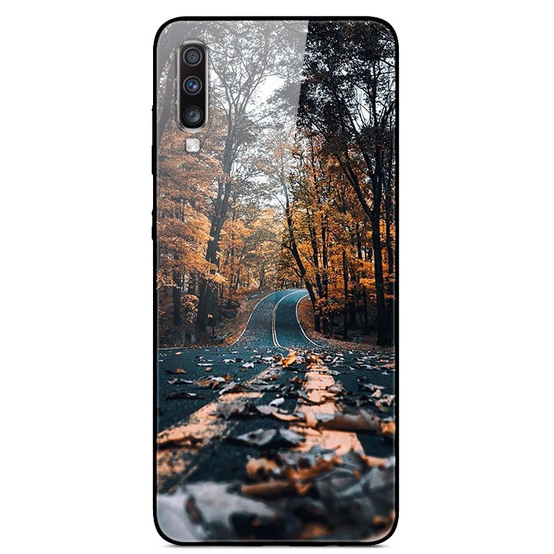 Роскошный стеклянный чехол для samsung Galaxy A70, чехол A 70, чехол на заднюю панель для samsung A70, чехол A705F 6,", ТПУ Рамка, бампер