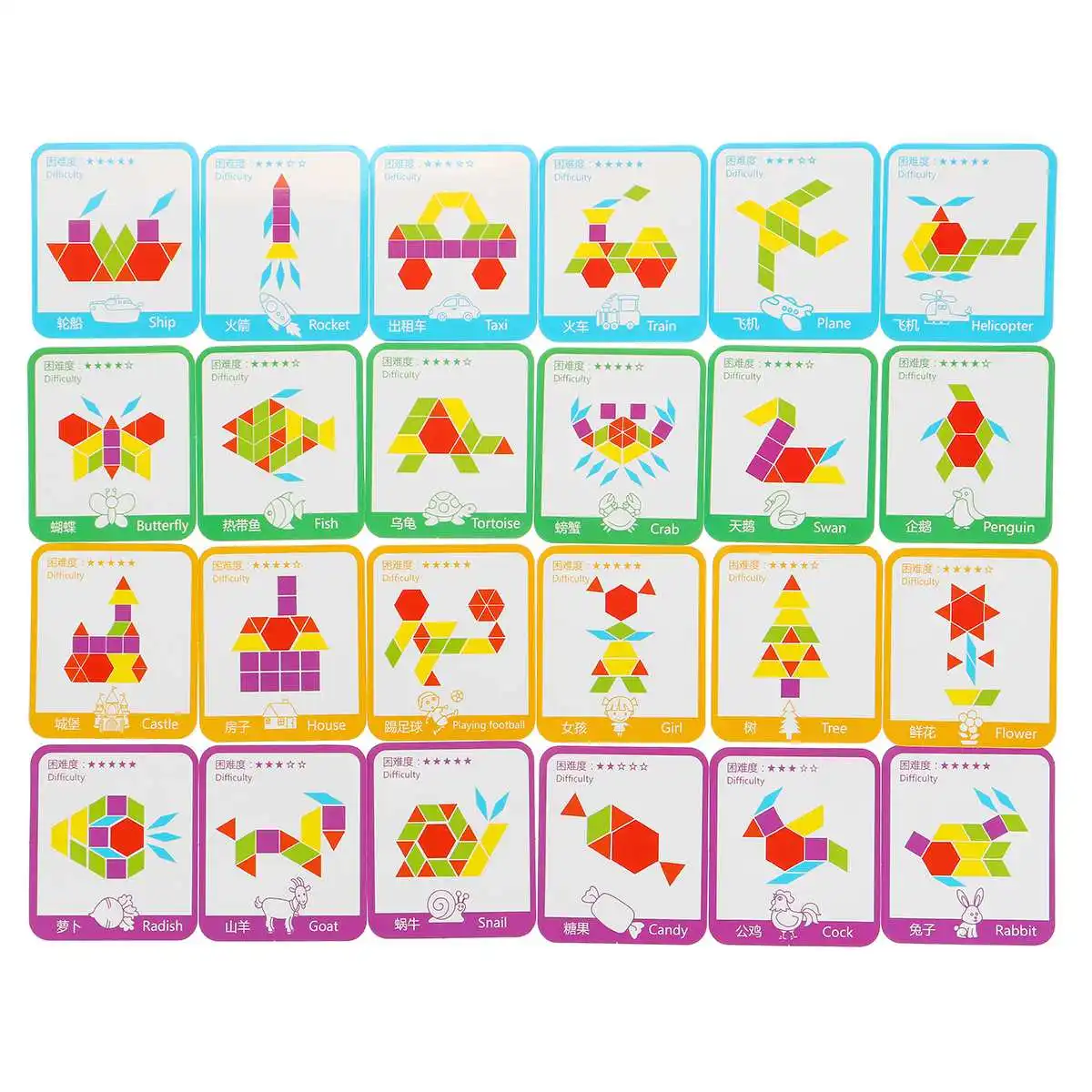 

155Pcs Wooden Pattern Block Set Jig Saw Puzzles Creative Kids Educational Toys Montessori Developmental Brain Teaser Jigsaw Toy