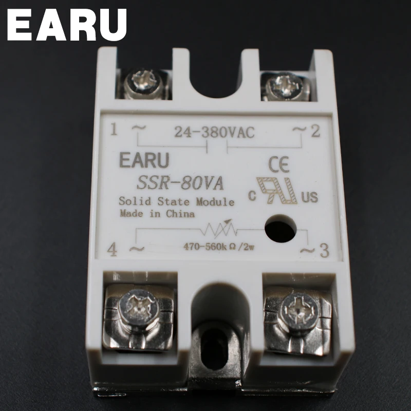 Твердотельные релейные модули 1 шт. Φ 80A 500K ohm TO 24-380V AC SSR 80VA релейный регулятор
