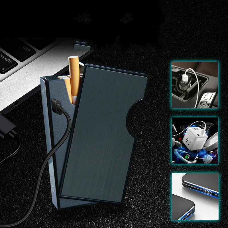 2-в-1 сигареты чехол зарядка через usb коробка зарядки для сигарет защита от ветра