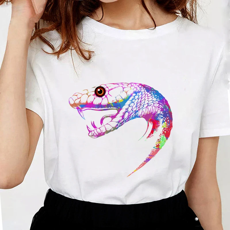 Модные Цветные футболки с животным принтом женские мягкие хлопковые белые топы