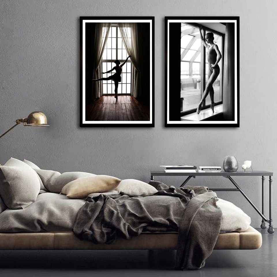 Черно-белый фотографический плакат фотография в скандинавском стиле портрета