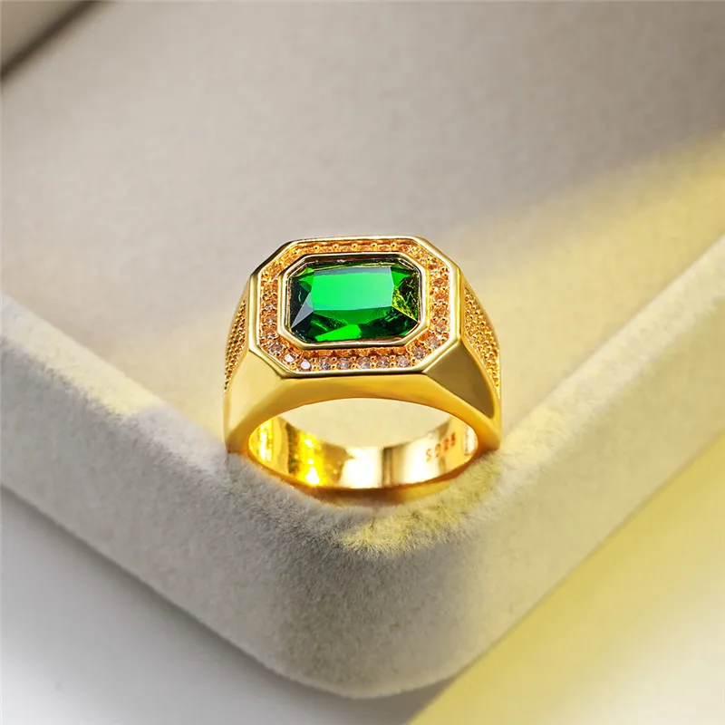 Роскошное обручальное кольцо с зеленым и синим Цирконом для мужчин женщин