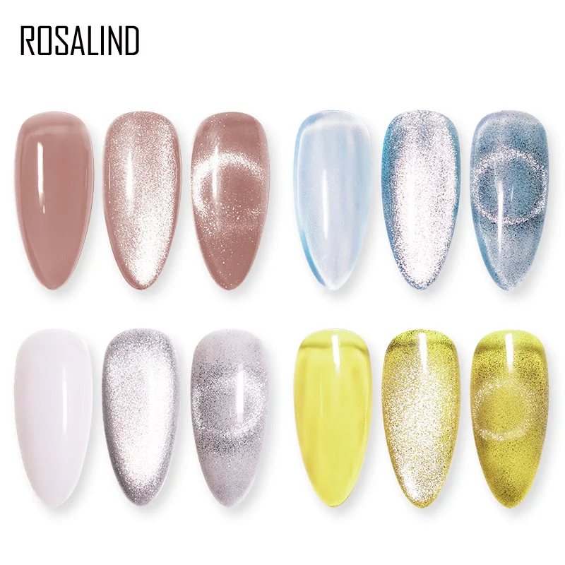 Кристаллический гель ROSALIND 9D кошачий глаз с магнитной палочкой Гель лак для