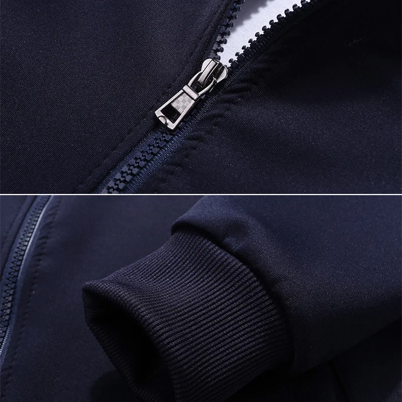 

New Men's Set Spring Autumn Man Sportswear 2 Piece Sets Sports Suit Jacket+Pant Sweatsuit Male Tracksuit Asia Size L-4XL