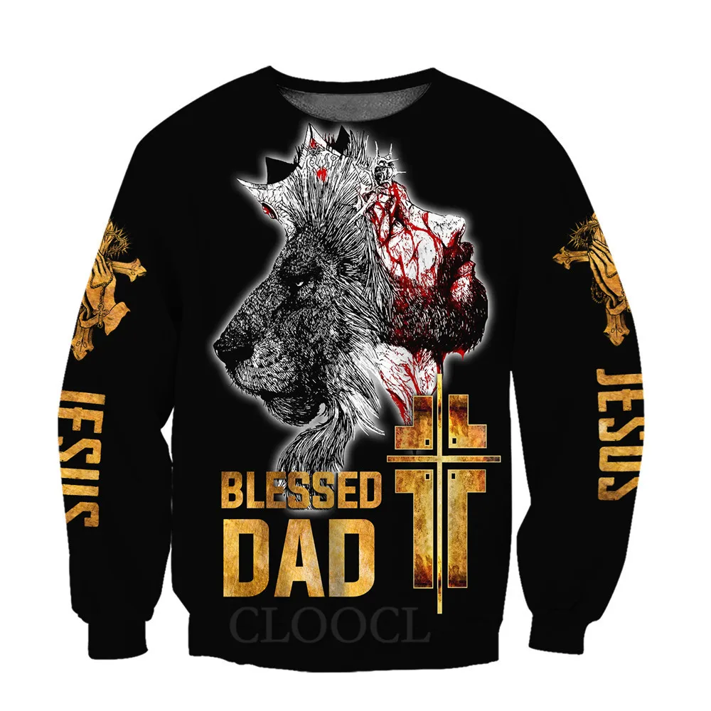 

CLOOCL Christian Jesus Sweatshirts Men Tops 3D All Printed Fashion Streetwear Lion With My God Print Harajuku Pullovers