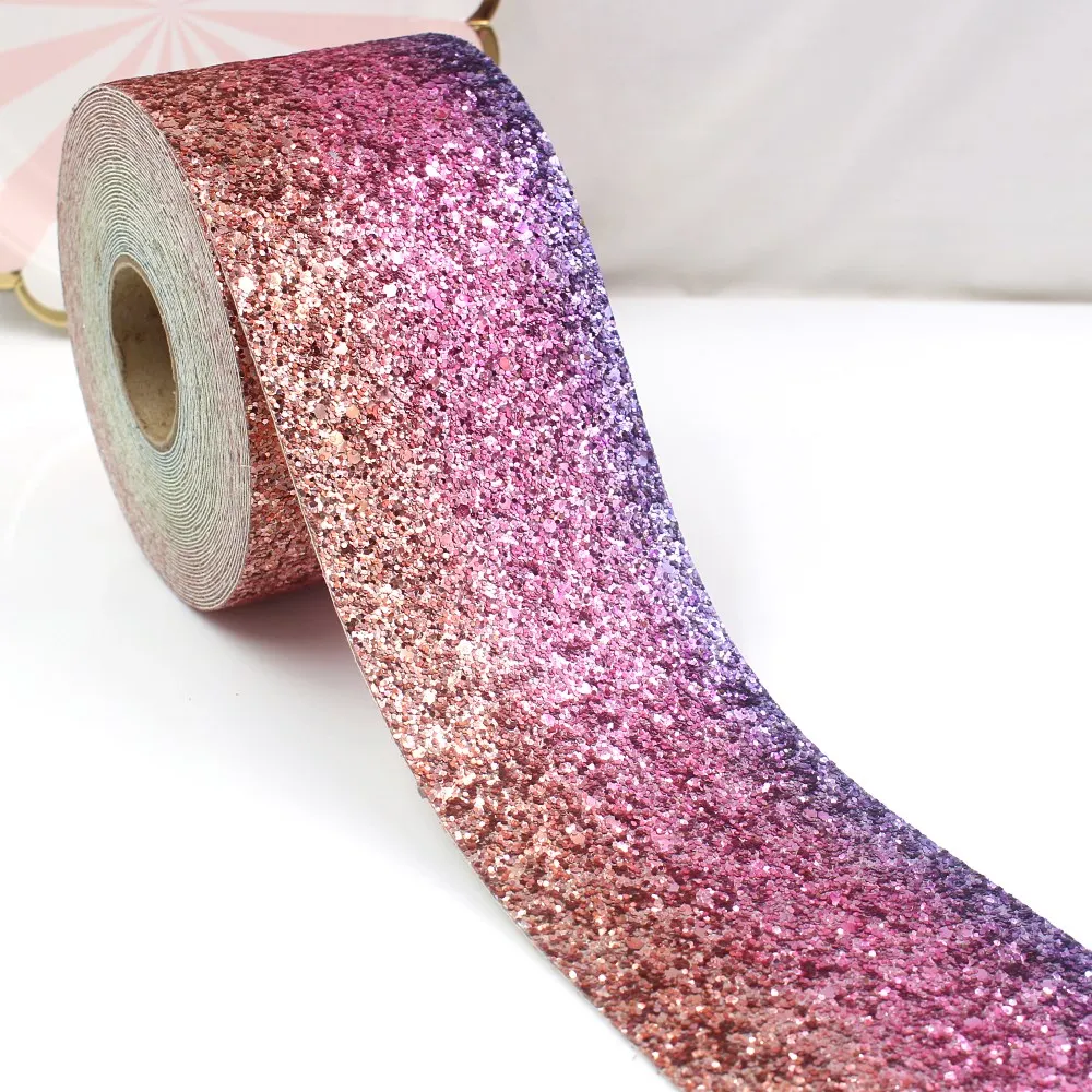 Блестящая лента 2 ярда 3 дюйма 75 мм золотые блестки блестящие Искусственные