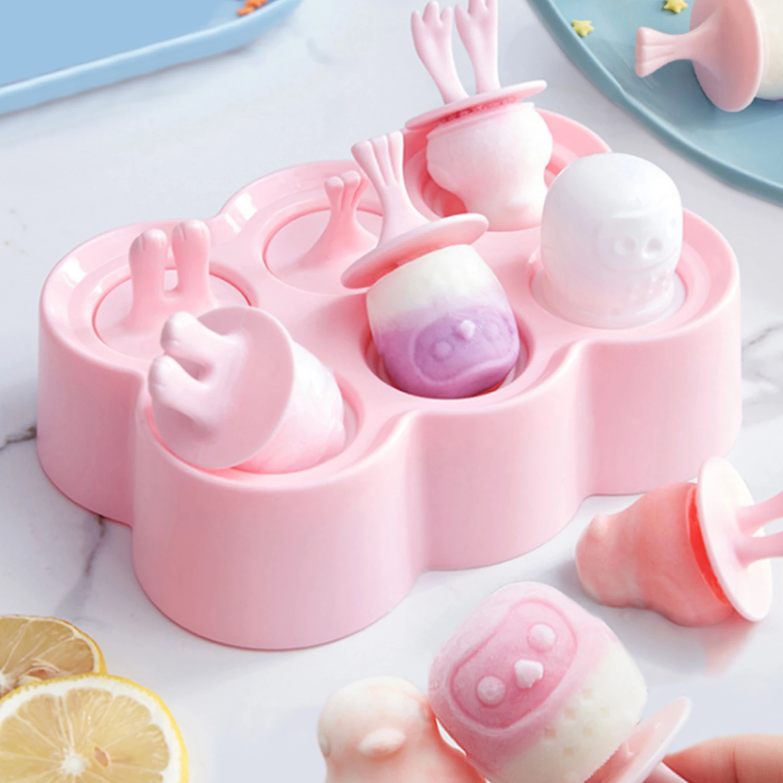 

Silicone Ice Cream Mold DIY Homemade Popsicle Molds Freezer Juice 6 Cell Big Size Ice Cube Tray Popsicle Barrel Maker Mould Tool