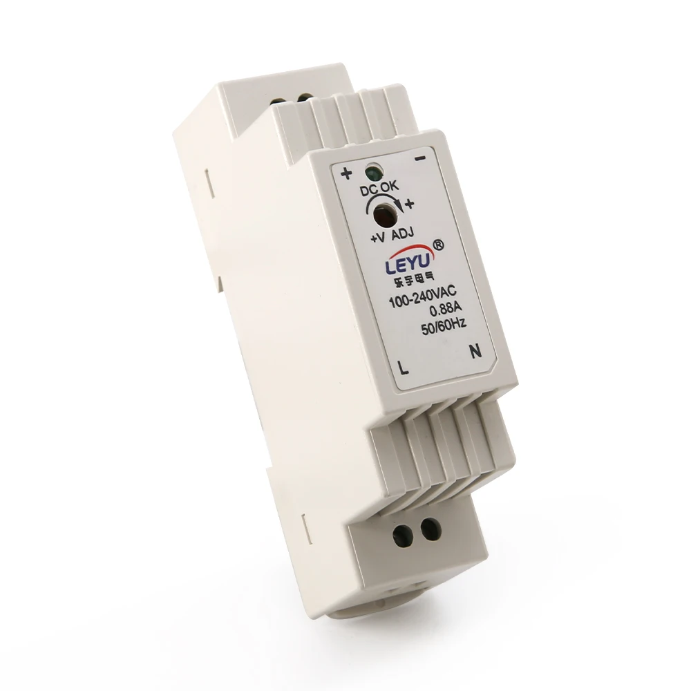 Фото Din риал DR-15-15 1A AC к DC импульсный источник питания для светодиодного освещения №2