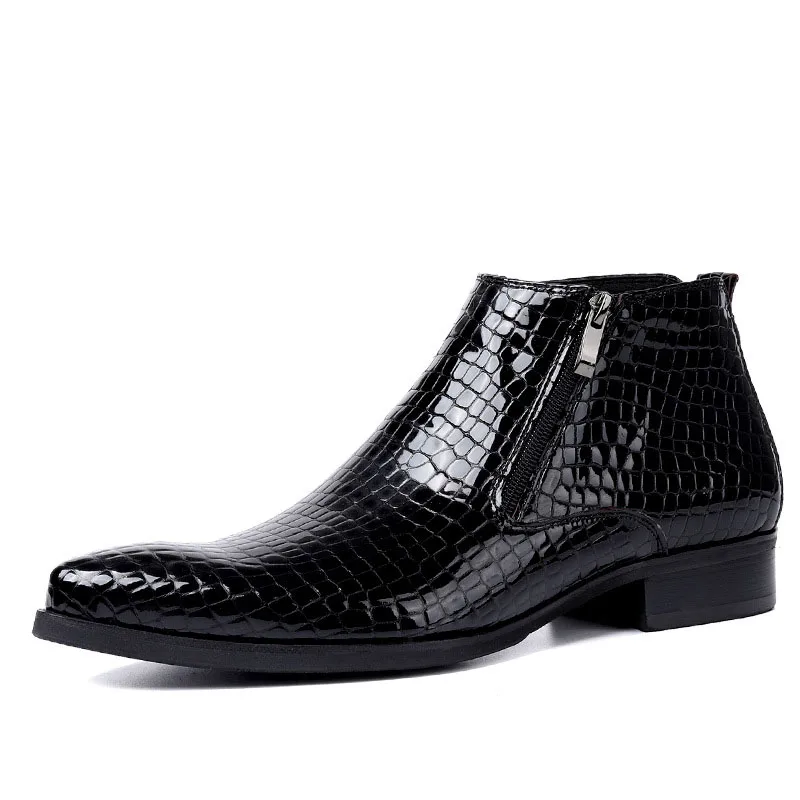 Мужские Ботильоны из натуральной коровьей кожи черные или синие ботинки на