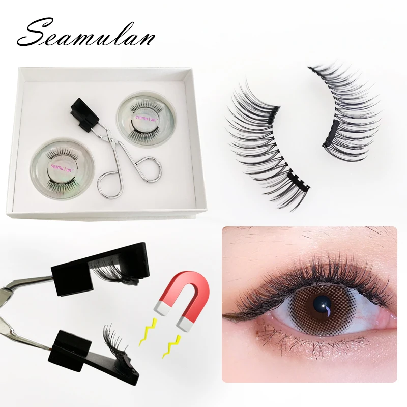 Новые 2 пары магнитных ресниц 3D накладные норковые магнит для Накладные