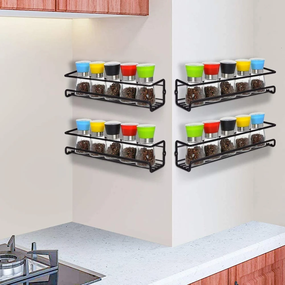 Настенный органайзер для специй 2 шт. металлическая подвесная стойка однослойная