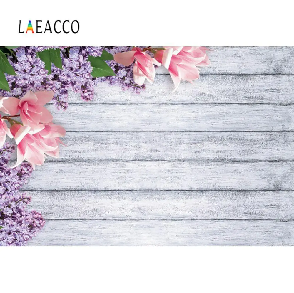 Laeacco серый белый деревянный фон для фотосъемки деревянные доски весенние цветы