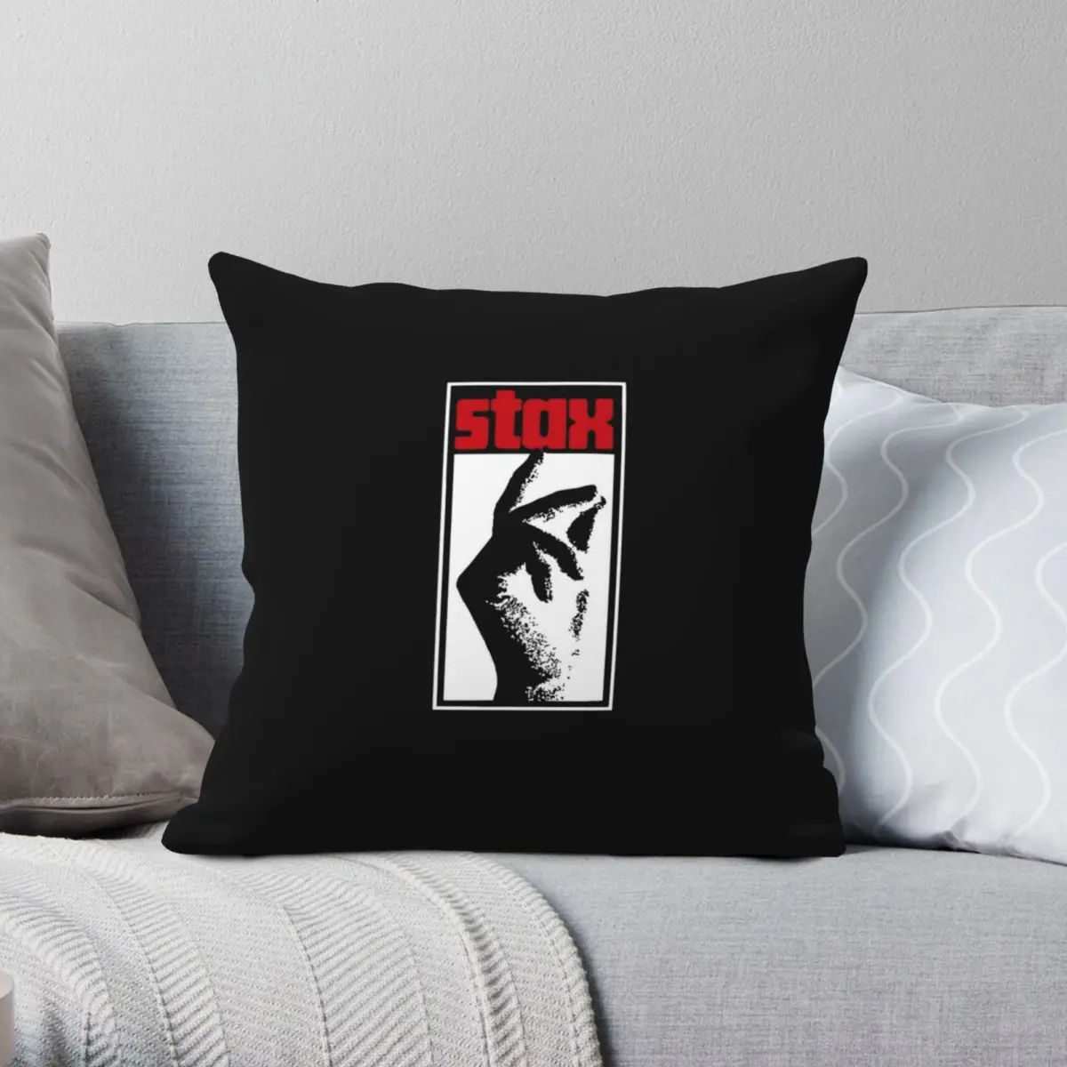 

Stax Record Pillowcase Polyester Linen Velvet Printed Zip Decor Bed Cushion Case